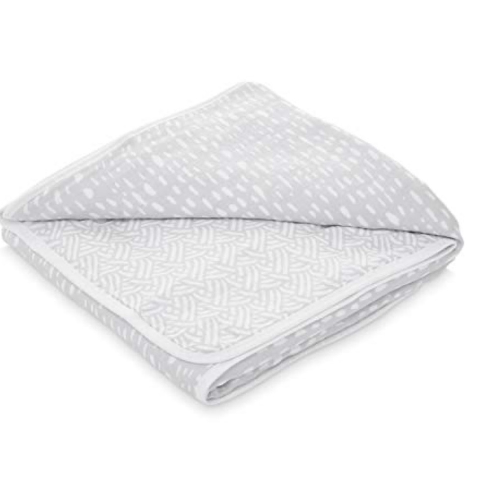 NWOT Aden+Anais Gray White Cloud Dot Muslin Baby Blanket Reversible